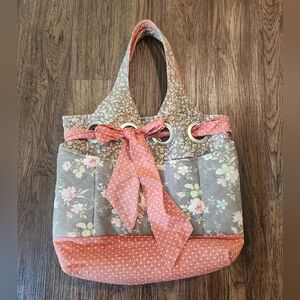 Floral Gray and Pink Tote Bag